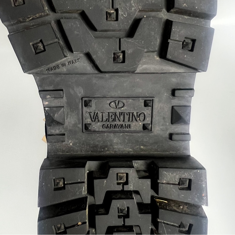 💯 AUTHENTIC VALENTINO GARAVANI CALFSKIN NYLON ROCKSTUD QUILTED WATERPROOF BOOTS - Picture 14 of 14